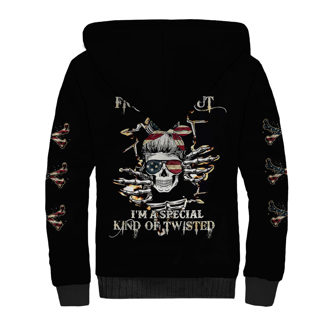 American Skull Sherpa Hoodie I Talk I Smile But Be Carefull When I Silent - Wonder Print Shop