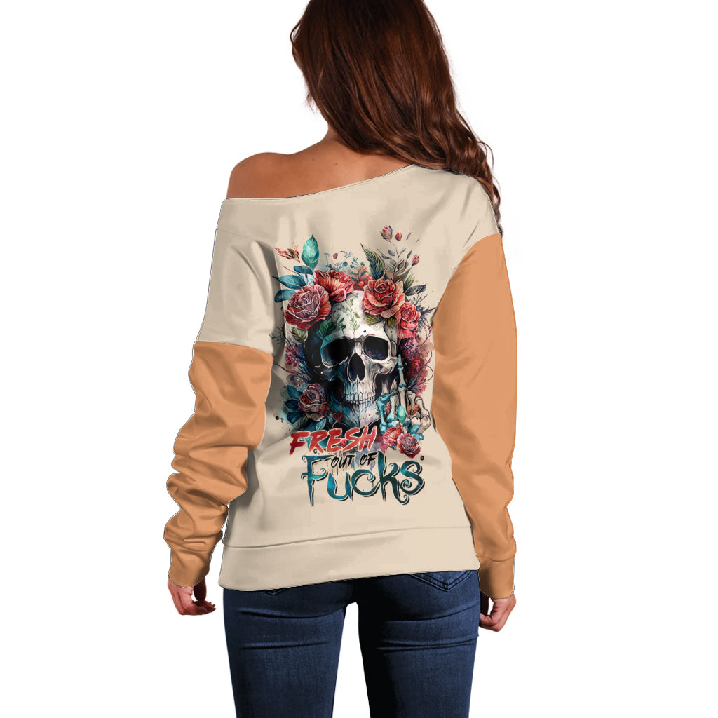 Axe Skull Off Shoulder Sweater Let's Bury The Hatchet - Wonder Print Shop