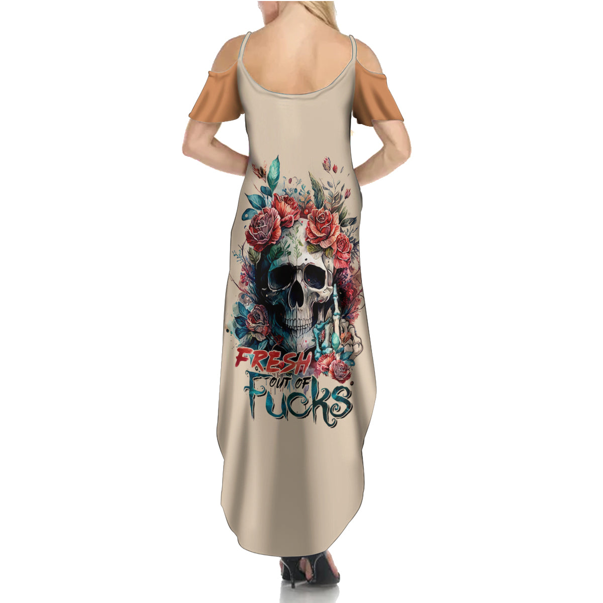 Axe Skull Summer Maxi Dress Let's Bury The Hatchet - Wonder Print Shop