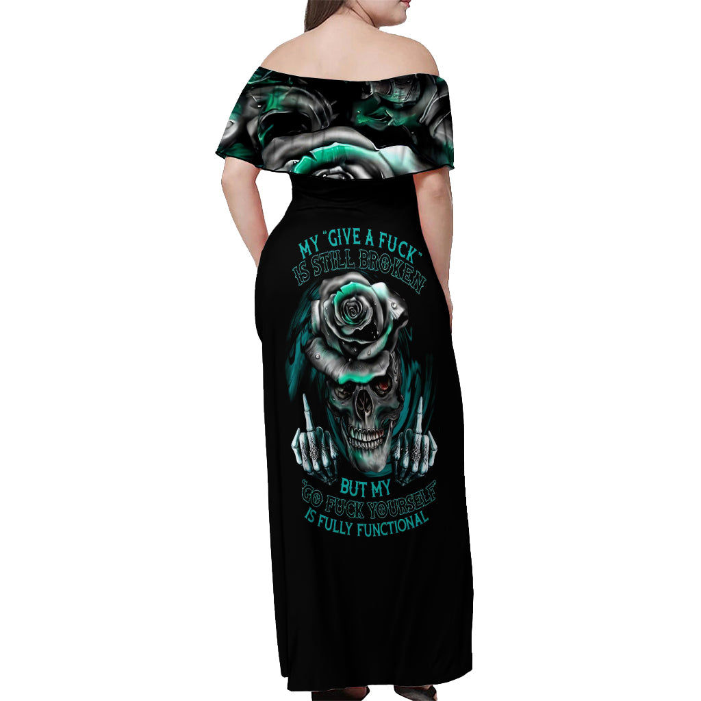 Blood Skull Off Shoulder Maxi Dress I Hold A Angel And Crazy Lady It Your Choice - Wonder Print Shop