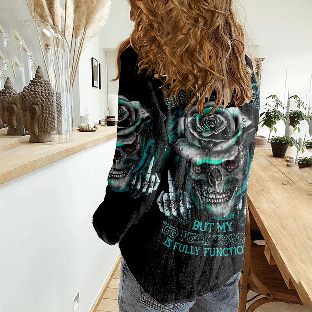 Blood Skull Women Casual Shirt I Hold A Angel And Crazy Lady It Your Choice DT01