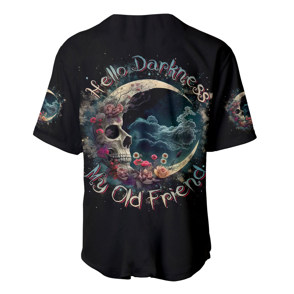 Moon Skull Baseball Jersey Hello Darkness My Old Friend Moon - Wonder Print Shop