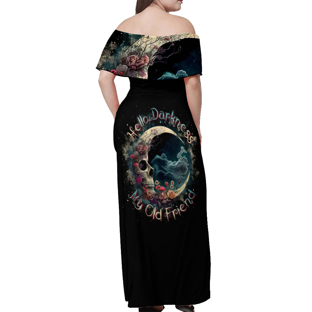 Blood Skull Off Shoulder Maxi Dress You Got My Back I Got Your Rest Of Your Life - Wonder Print Shop