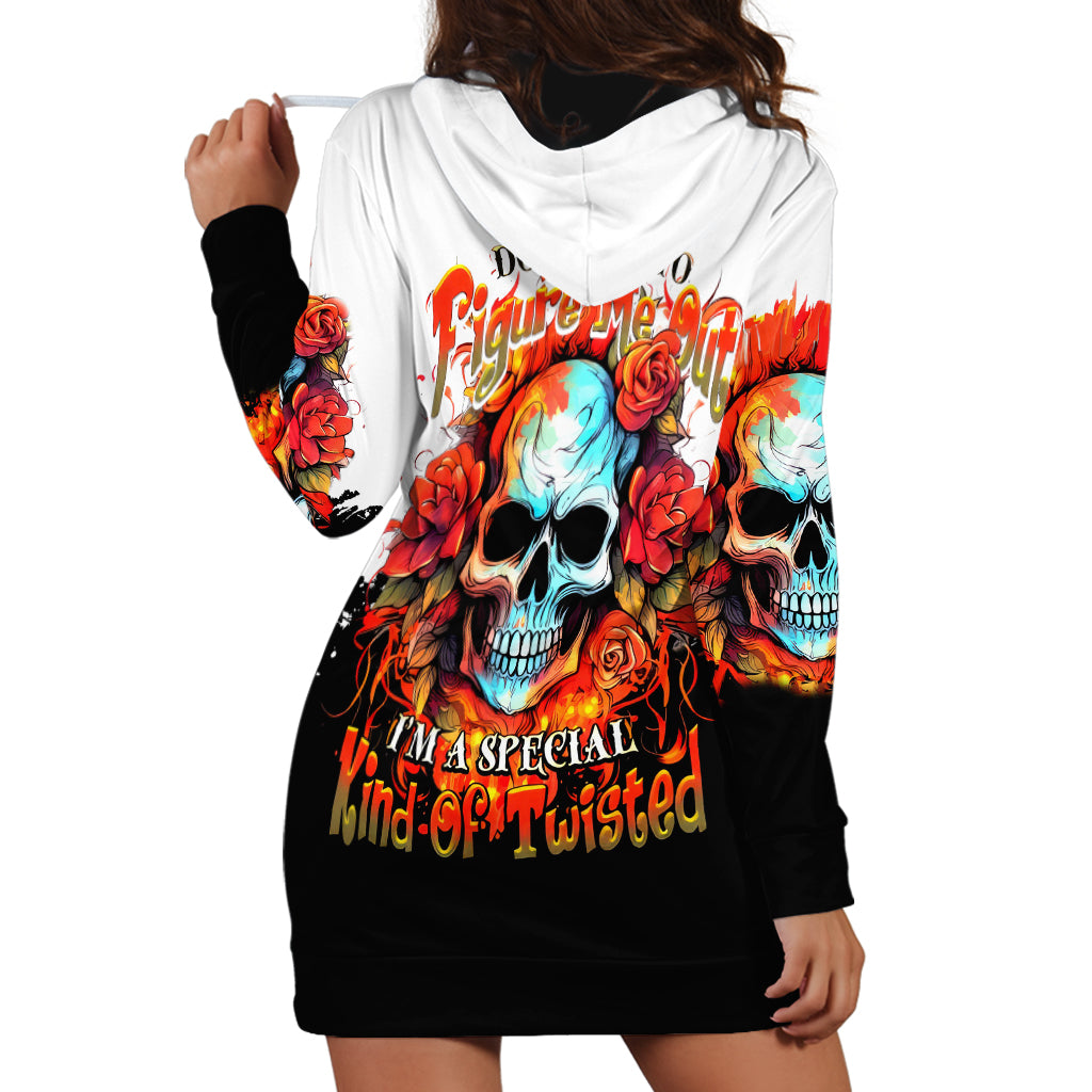 Flower Skull Hoodie Dress Don't Try To Figured Me Out I Special Kind Fire Flower - Wonder Print Shop