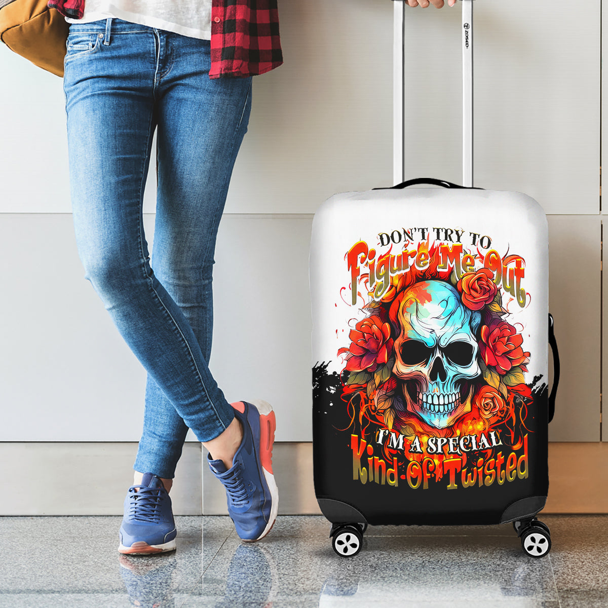 flower-skull-luggage-cover-dont-try-to-figured-me-out-i-special-kind-fire-flower