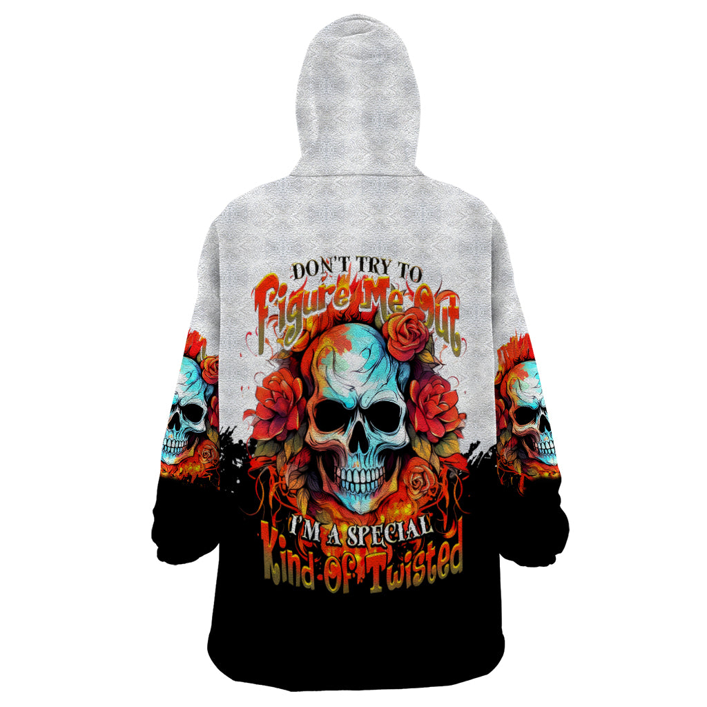 Death Skull Wearable Blanket Hoodie I Never Alone My Demon With Me 24/7 DT01