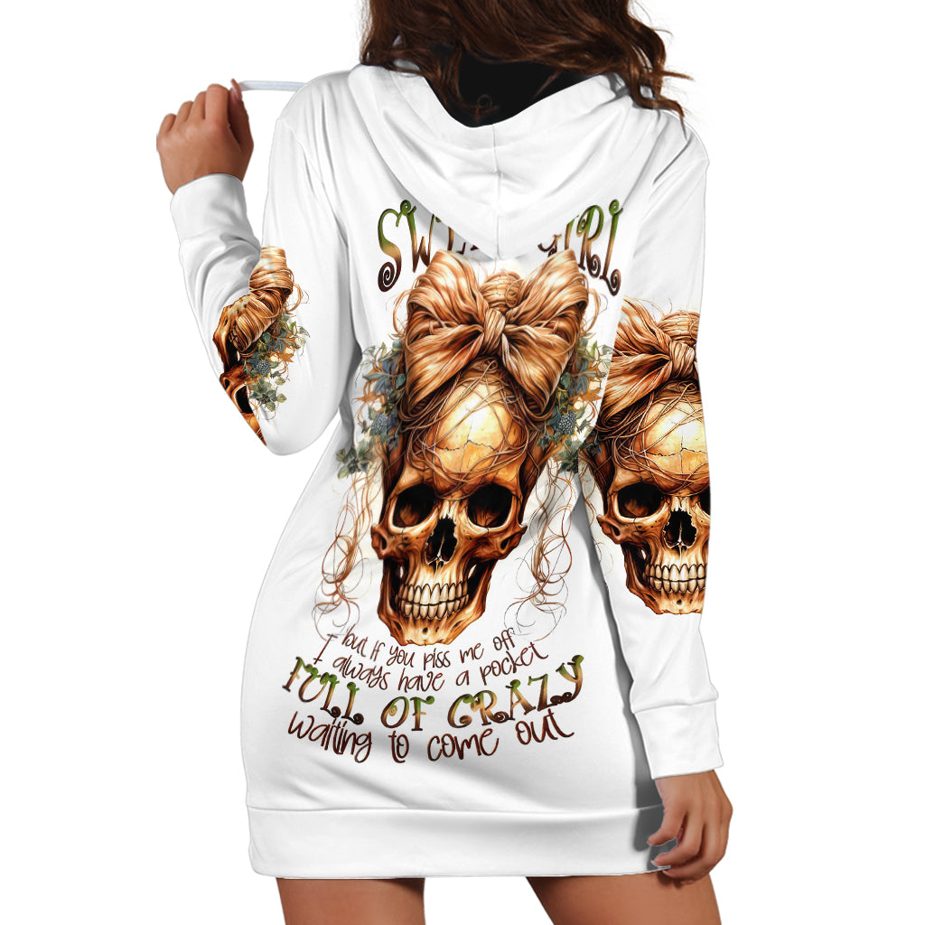 Girl Skull Hoodie Dress I Sweet Girl Full Of Crazy - Wonder Print Shop