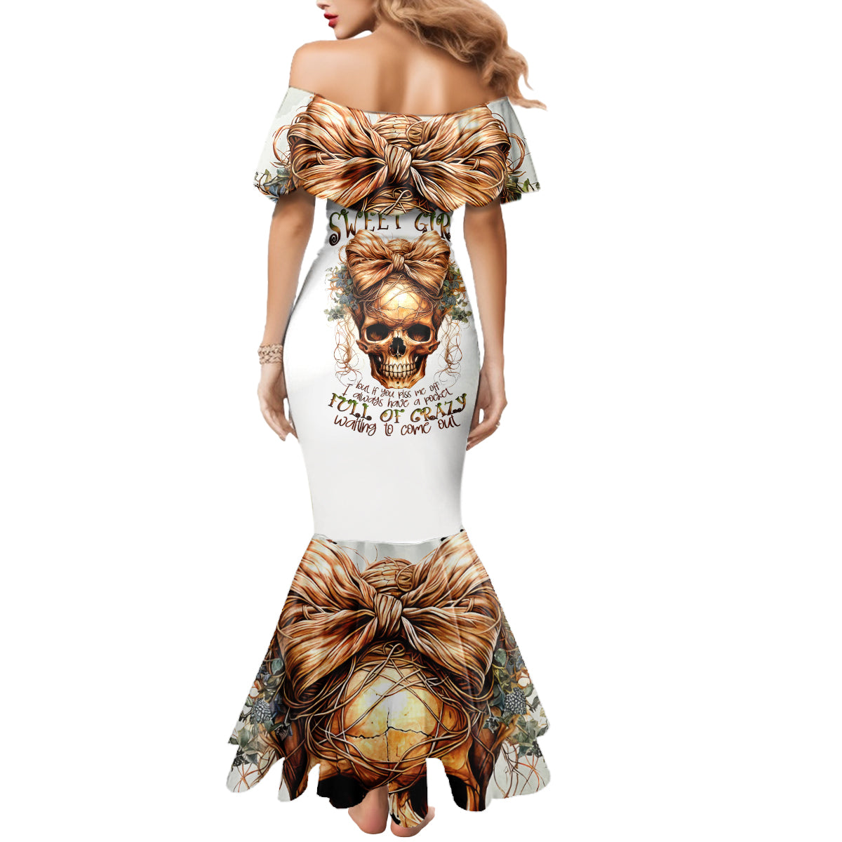 Devil Skull Mermaid Dress I Never Alone My Demon With Me 24/7 - Wonder Print Shop