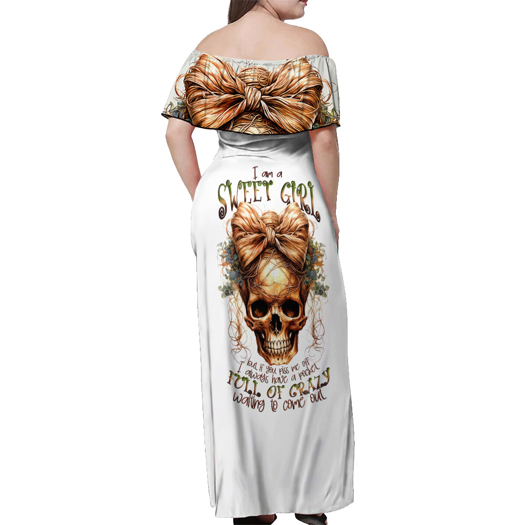 Devil Skull Off Shoulder Maxi Dress I Never Alone My Demon With Me 24/7 - Wonder Print Shop