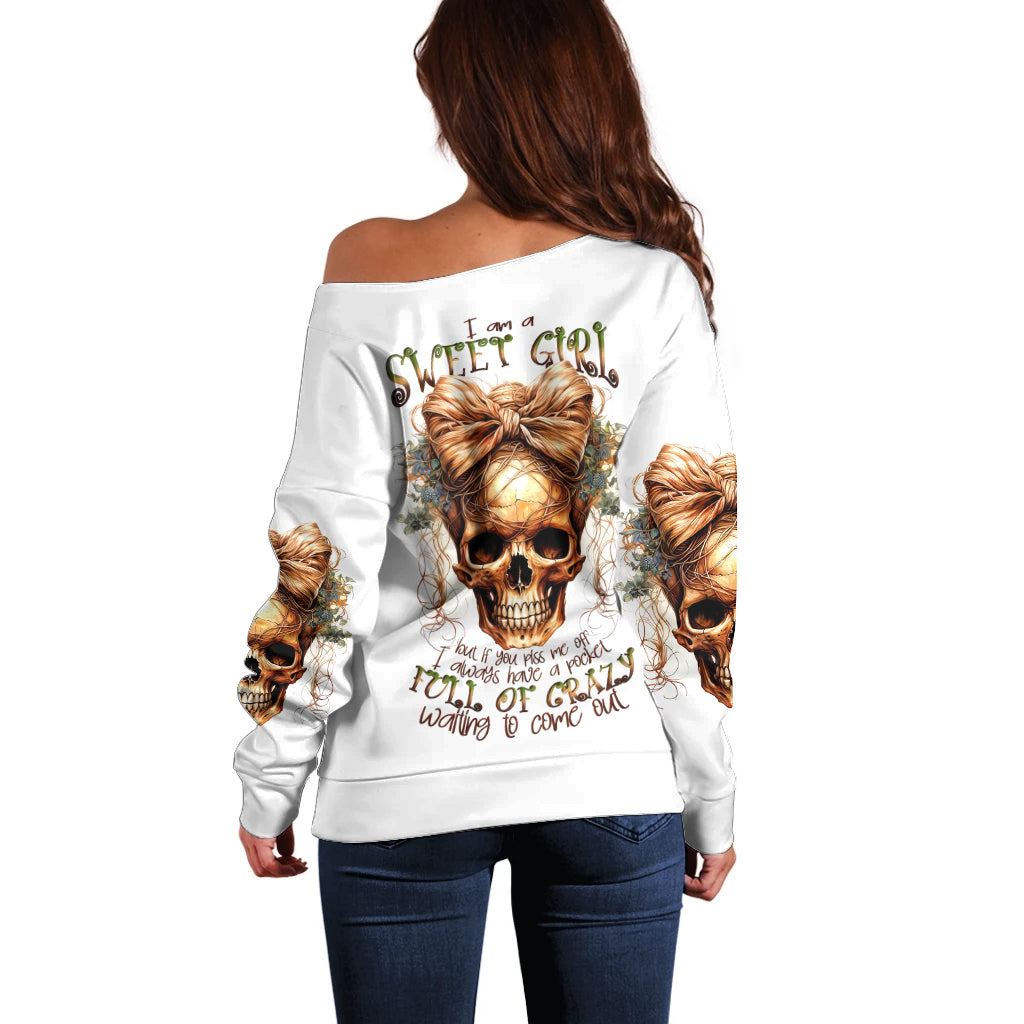 Devil Skull Off Shoulder Sweater I Never Alone My Demon With Me 24/7 - Wonder Print Shop