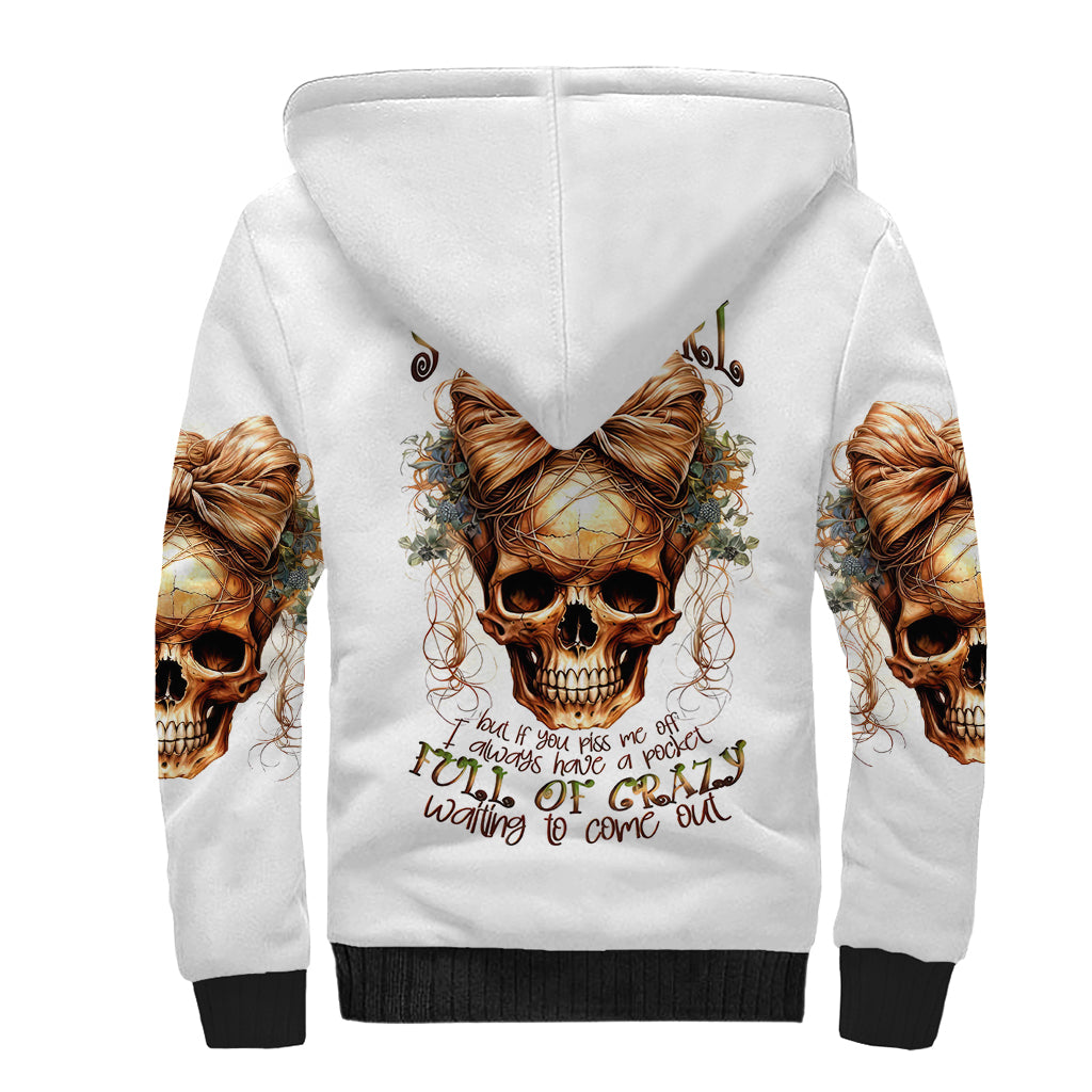 Devil Skull Sherpa Hoodie I Never Alone My Demon With Me 24/7 - Wonder Print Shop