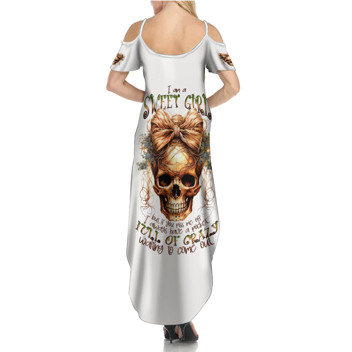 Devil Skull Summer Maxi Dress I Never Alone My Demon With Me 24/7 DT01