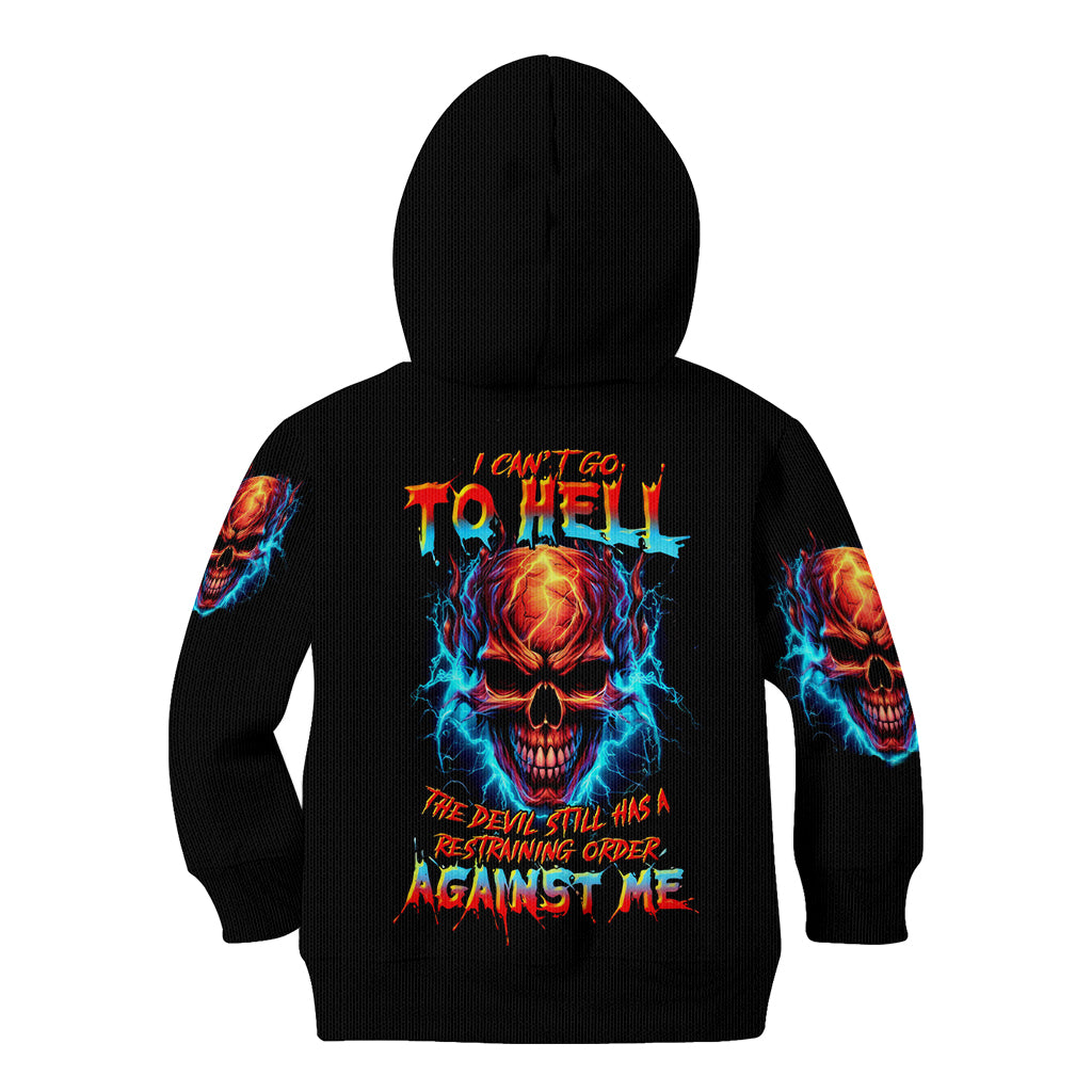 Thunder Skull Kid Hoodie I Can't Go To Hell Devil Restrainning Order Against Me - Wonder Print Shop