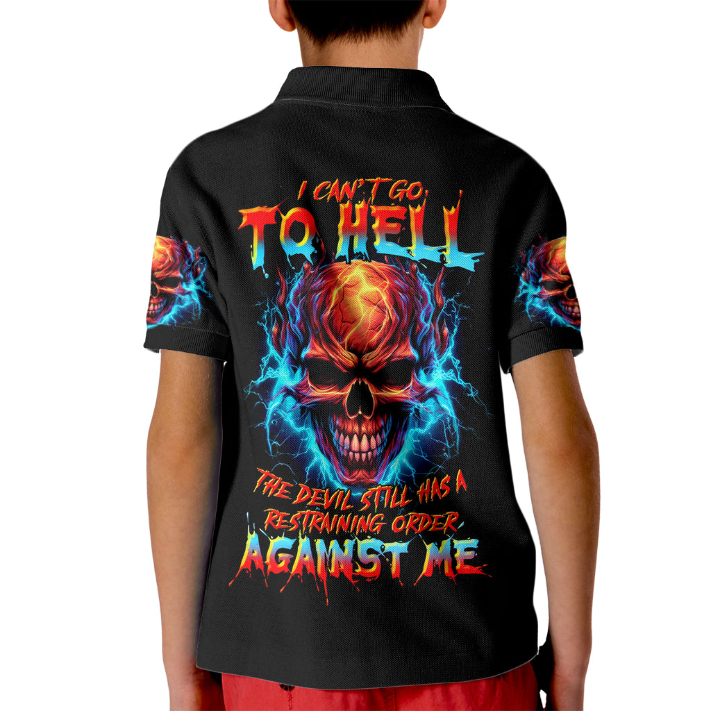 Thunder Skull Kid Polo Shirt I Can't Go To Hell Devil Restrainning Order Against Me - Wonder Print Shop