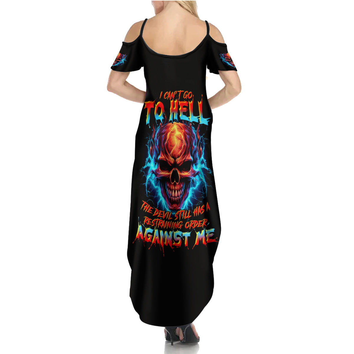 Dia De Los Muertos Skull Summer Maxi Dress My Next Life I Want To Be Karma Fairy DT01