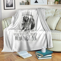 White skull reaper graphic blanket with black skull and horned reaper illustration