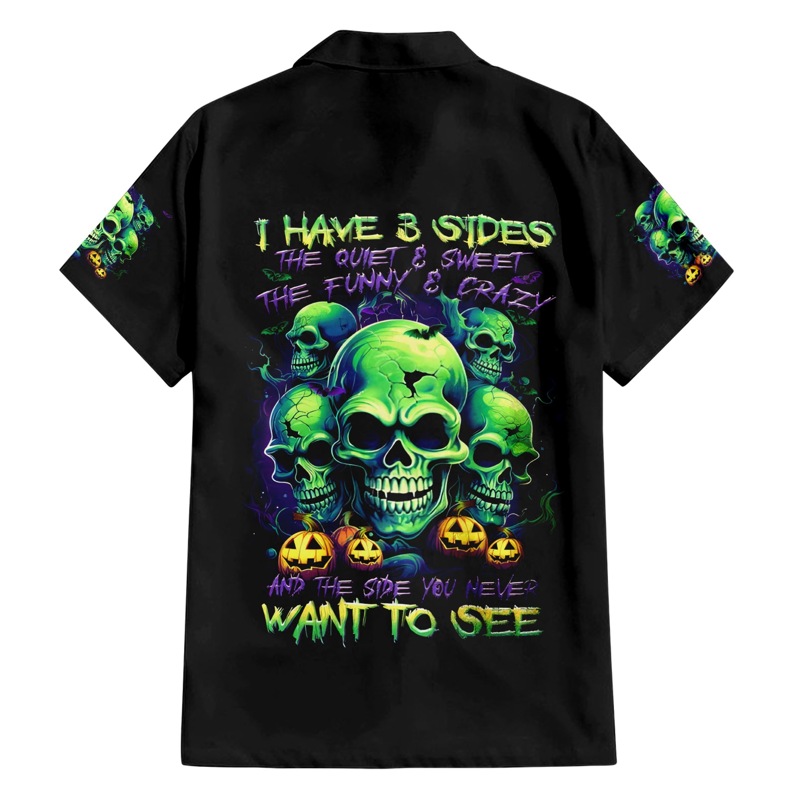 Skull Pumpkin Hawaiian Shirt I Have Three Side Quite Funny And Side You Never Want - Wonder Print Shop