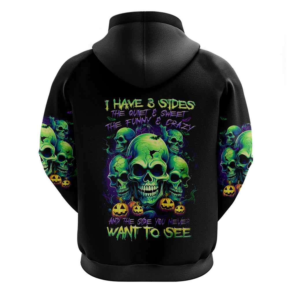 Skull Pumpkin Hoodie I Have Three Side Quite Funny And Side You Never Want - Wonder Print Shop