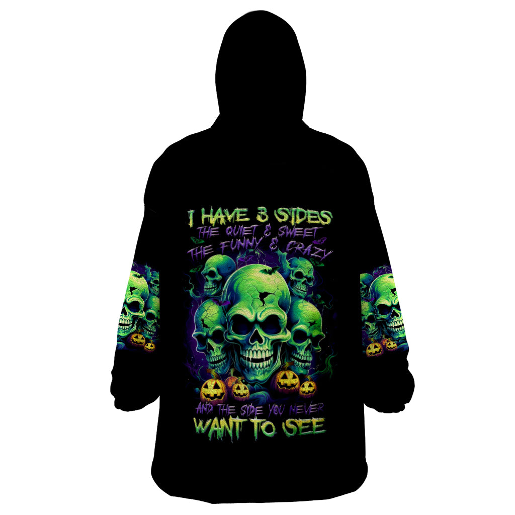 Flower Skull Wearable Blanket Hoodie Don't Try To Figured Me Out I Special Kind Fire Flower DT01