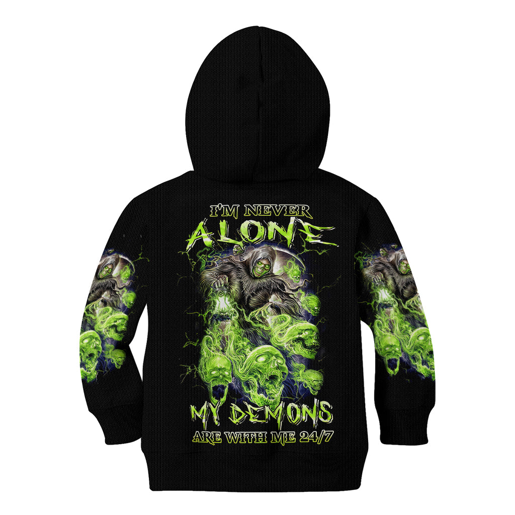 Death Skull Kid Hoodie I Never Alone My Demon With Me 24/7 - Wonder Print Shop