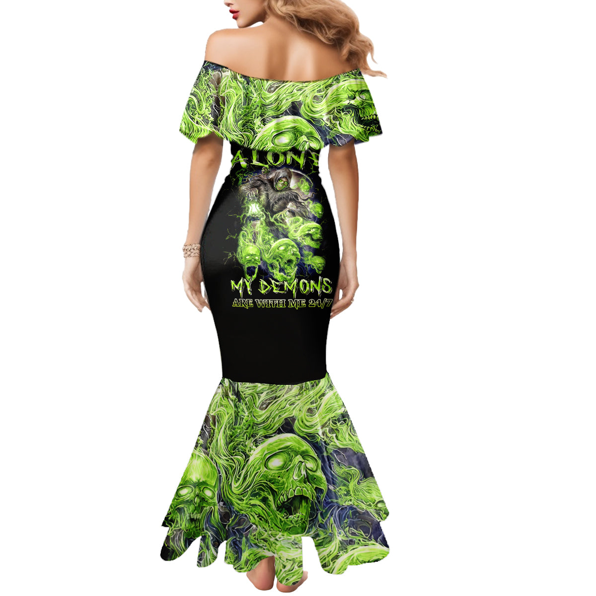 Flower Skull Mermaid Dress I Blunt Because God Rolled Me That Way - Wonder Print Shop