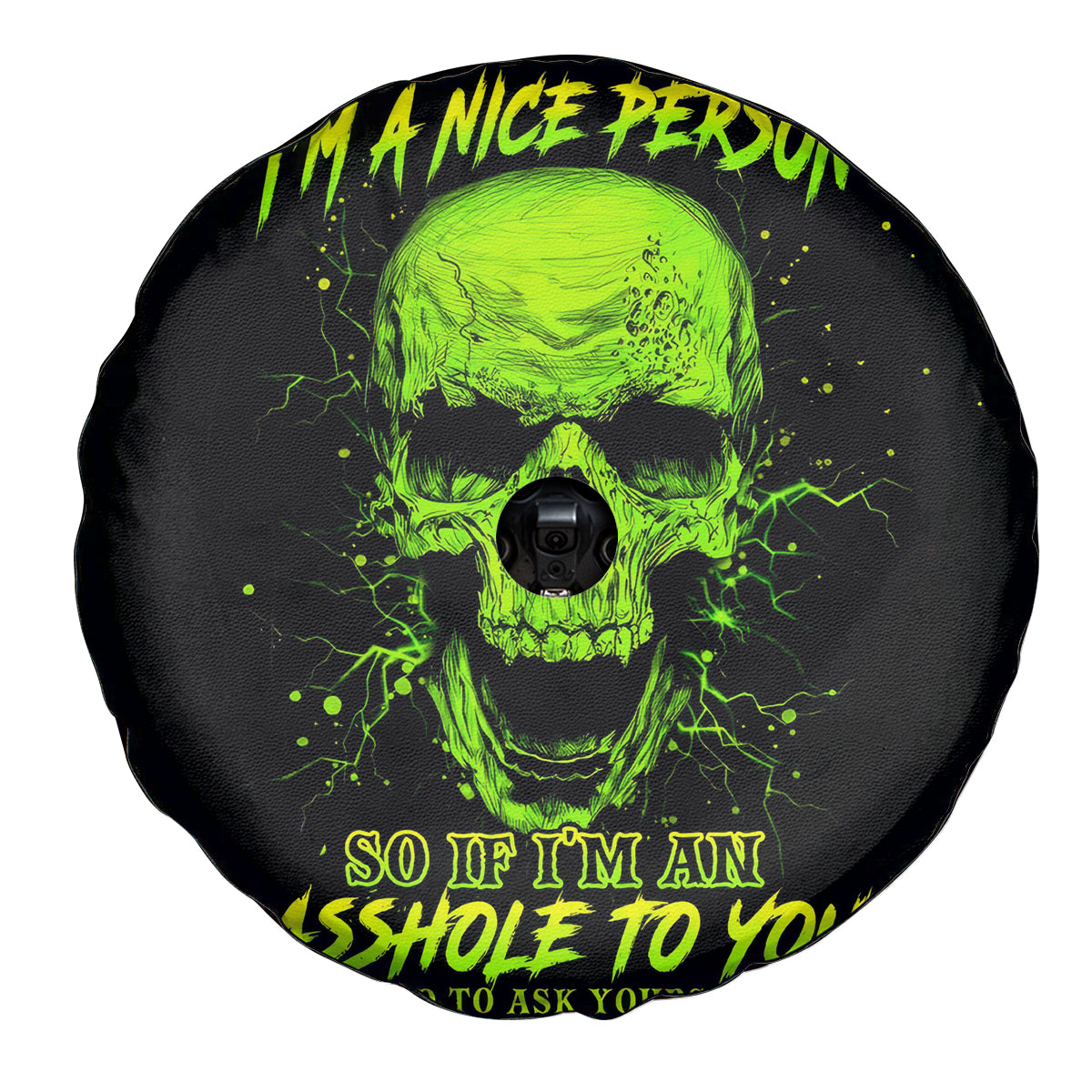 Thunder Skull Spare Tire Cover I'm A Nice Person So If I'm An Asshole You Need To Ask Yourself - Wonder Print Shop