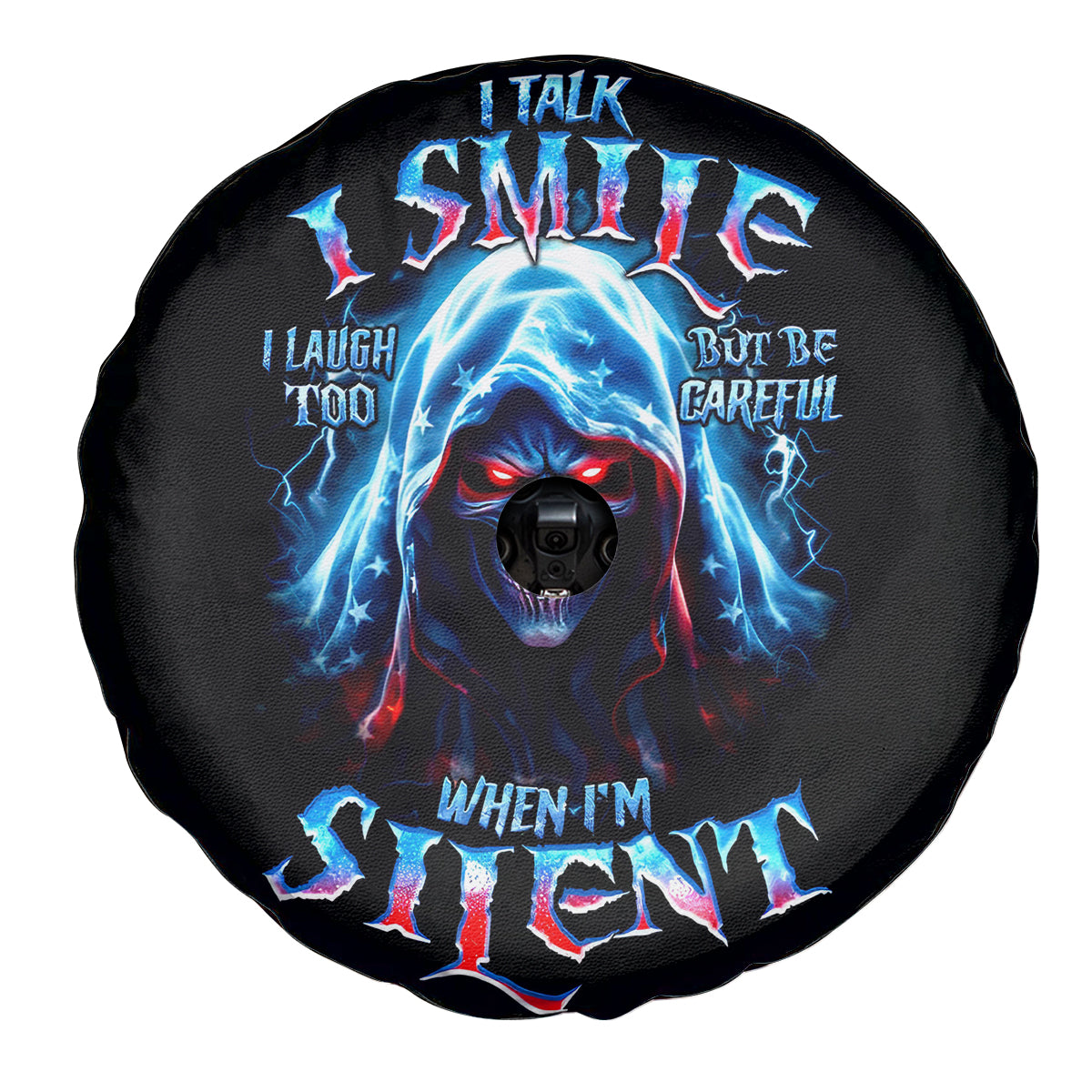 American Skull Spare Tire Cover I Talk I Smile But Be Carefull When I Silent - Wonder Print Shop