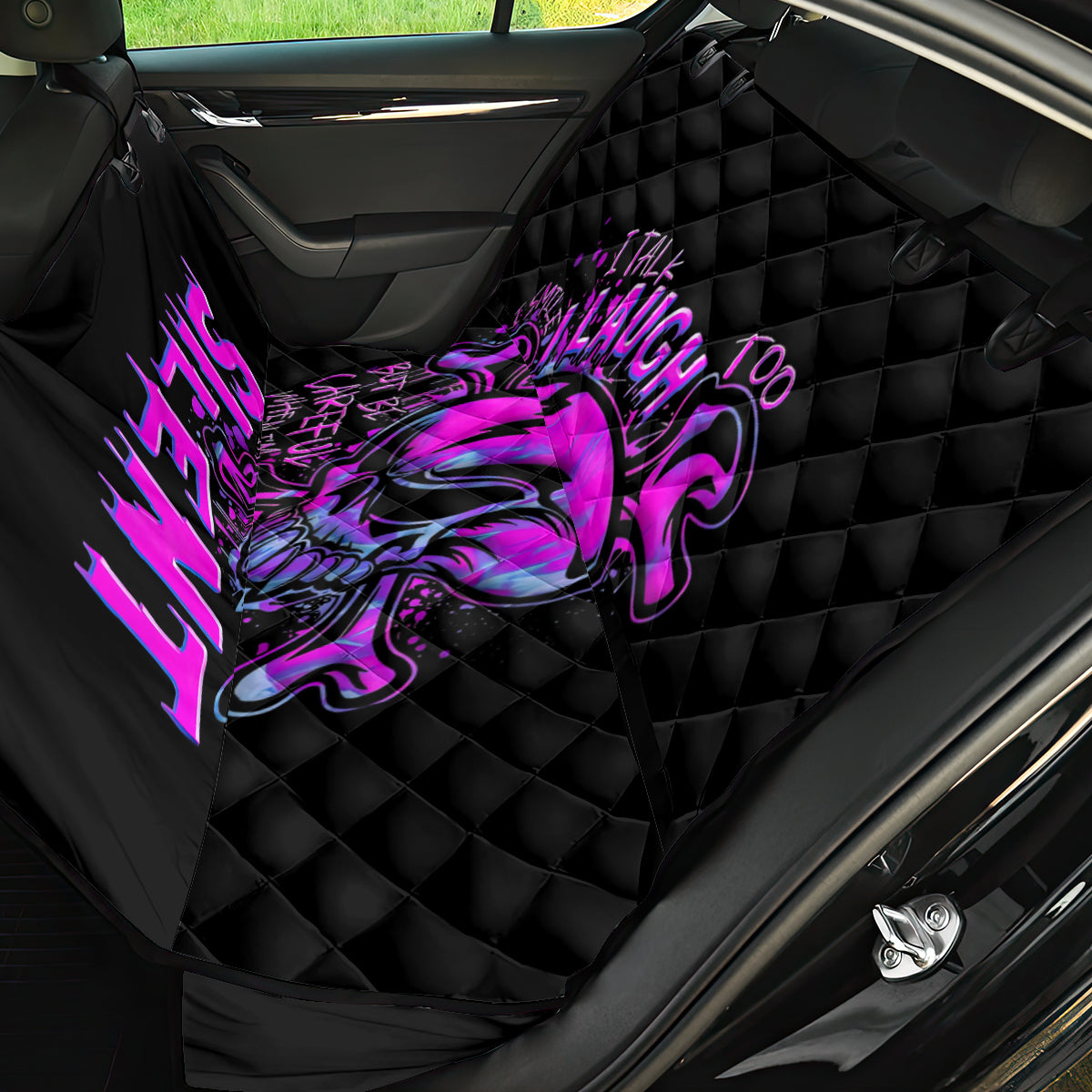 Graffiti Skull Back Car Seat Cover I Talk I Smile But Be Carefull When I Silent - Wonder Print Shop