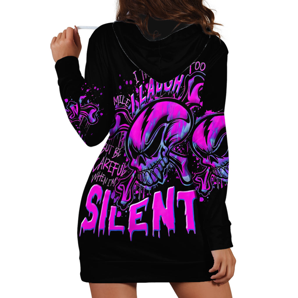 Graffiti Skull Hoodie Dress I Talk I Smile But Be Carefull When I Silent - Wonder Print Shop