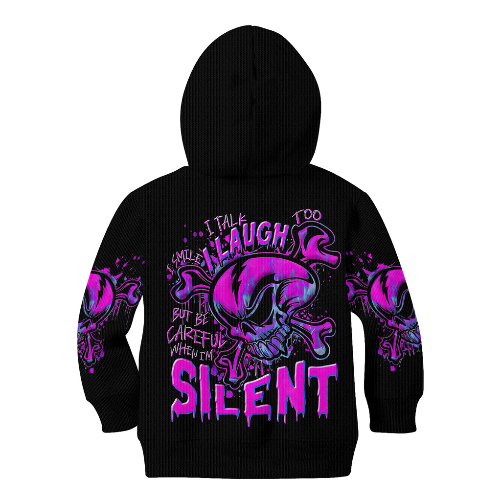 Graffiti Skull Kid Hoodie I Talk I Smile But Be Carefull When I Silent - Wonder Print Shop