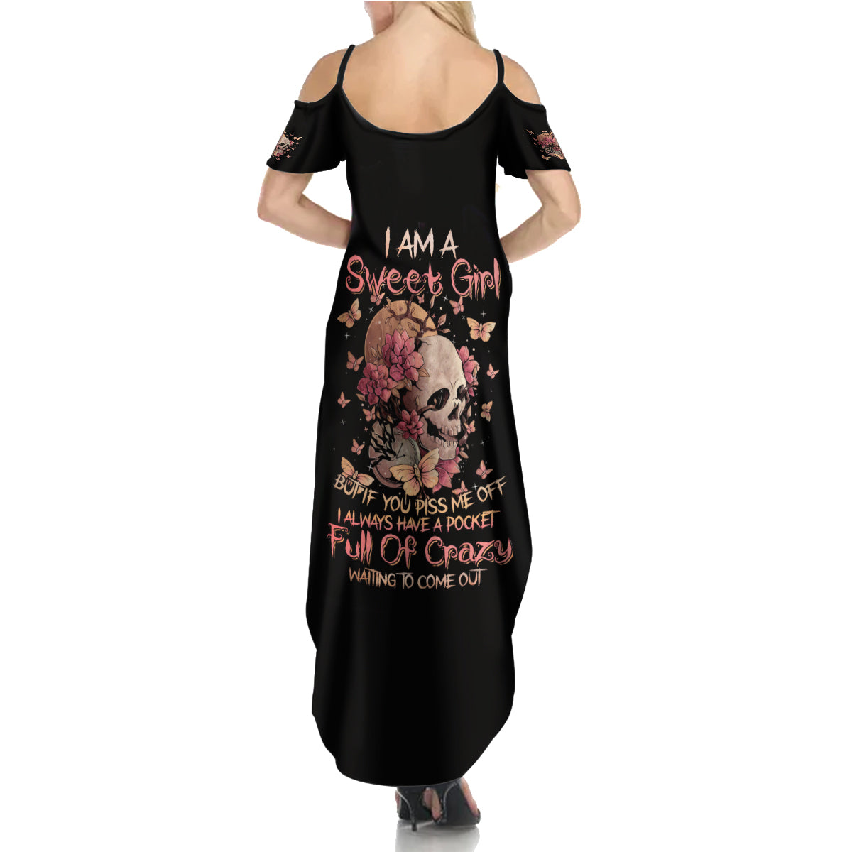 Graffiti Skull Summer Maxi Dress I Talk I Smile But Be Carefull When I Silent DT01