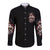 Blood Skull Long Sleeve Button Shirt I Hold A Angel And Crazy Lady It Your Choice - Wonder Print Shop