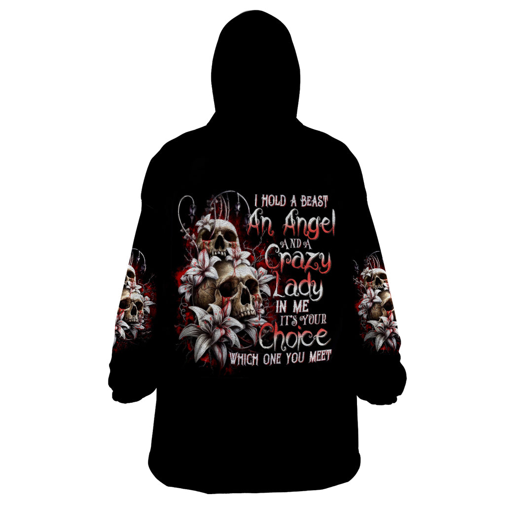 Moon Skull Wearable Blanket Hoodie Hello Darkness My Old Friend Moon DT01