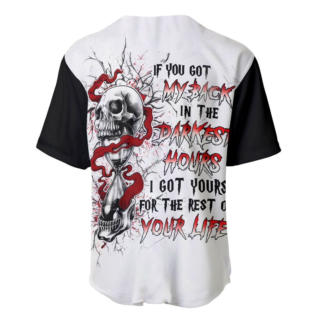 Blood Skull Baseball Jersey You Got My Back I Got Your Rest Of Your Life - Wonder Print Shop