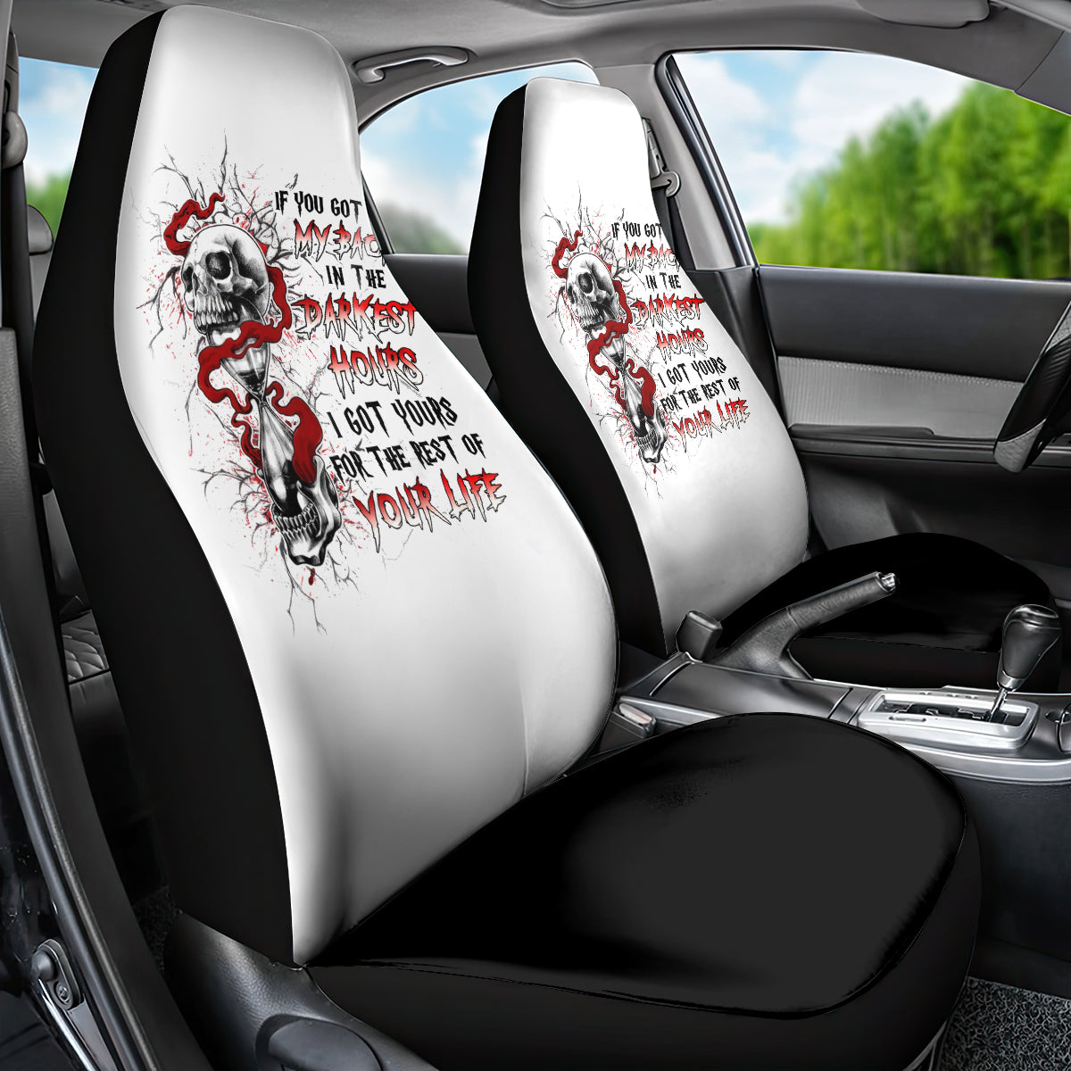 Blood Skull Car Seat Cover You Got My Back I Got Your Rest Of Your Life - Wonder Print Shop