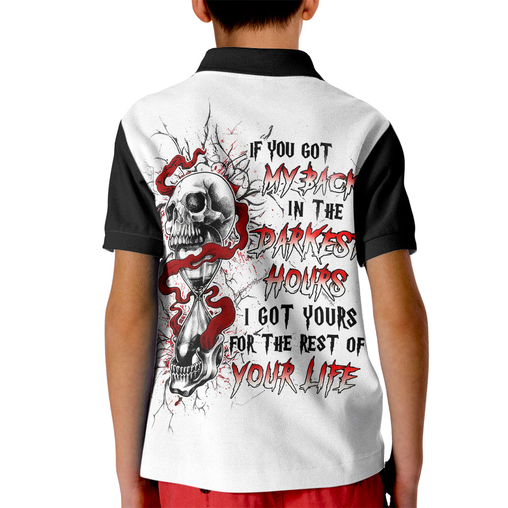 Blood Skull Kid Polo Shirt You Got My Back I Got Your Rest Of Your Life - Wonder Print Shop