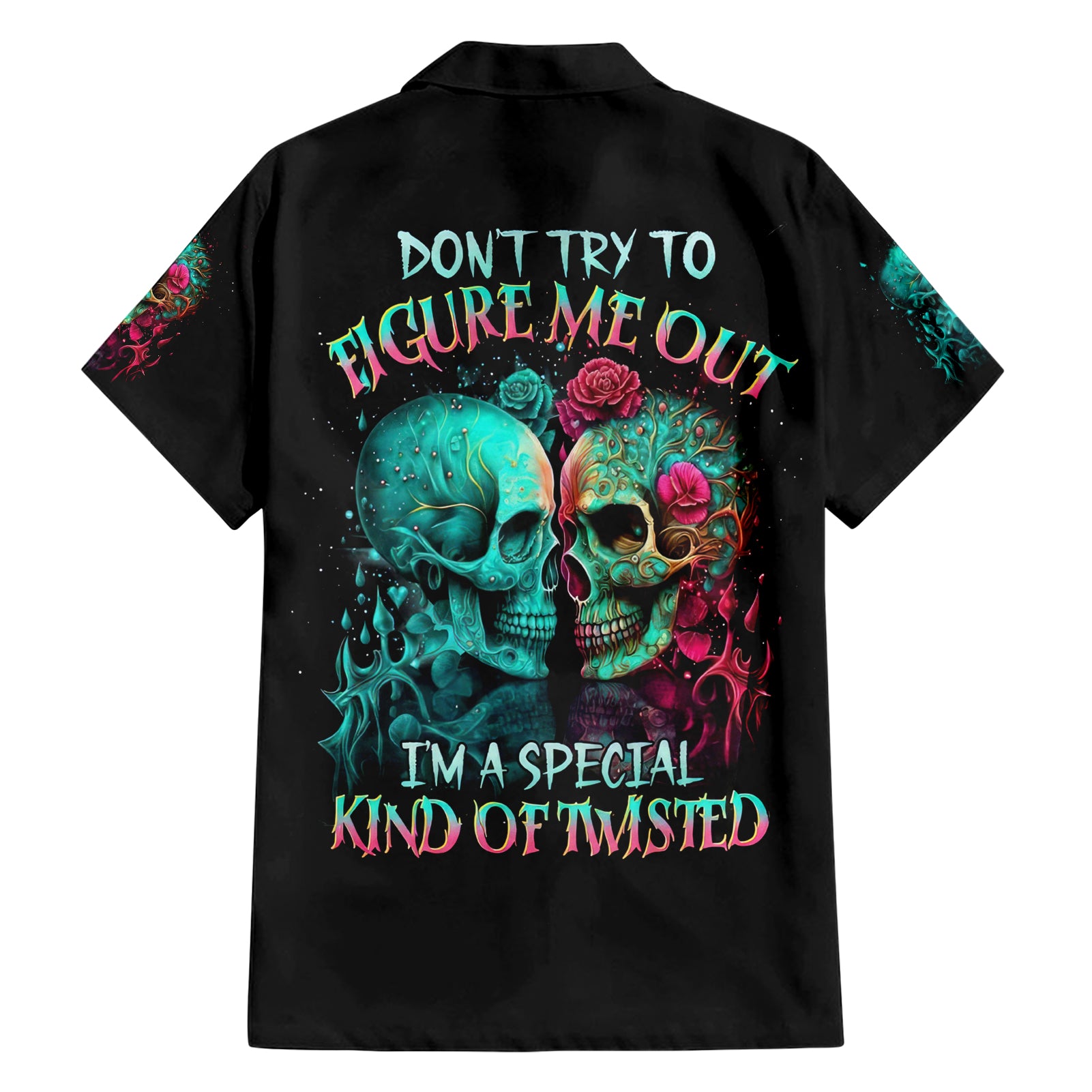 Twin Skull Hawaiian Shirt Don't Try To Figure Me Out I'm A Special - Wonder Print Shop