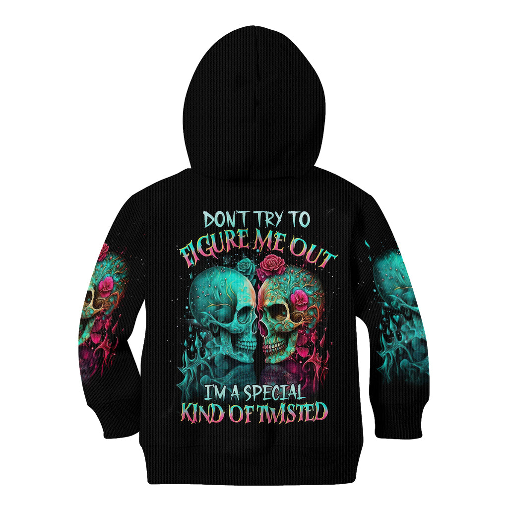 Twin Skull Kid Hoodie Don't Try To Figure Me Out I'm A Special - Wonder Print Shop