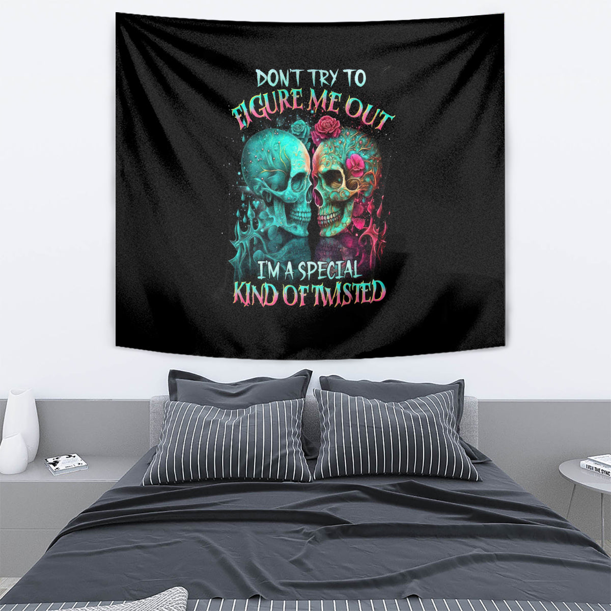 twin-skull-tapestry-dont-try-to-figure-me-out-im-a-special