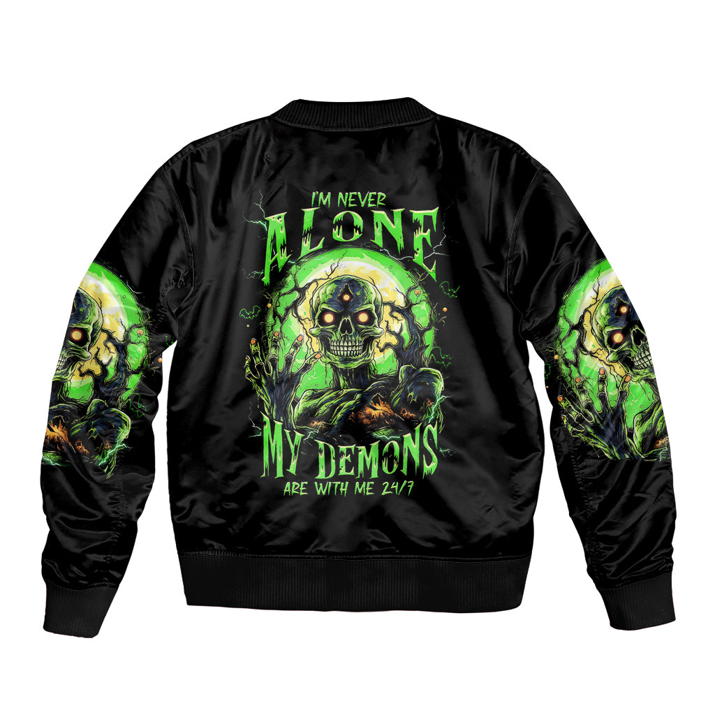 Black bomber jacket with large zombie skull graphic on back