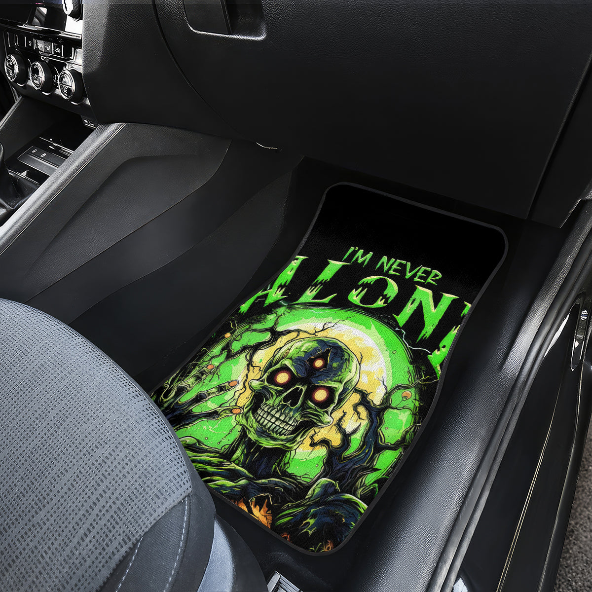 Zombie Skull Car Mats I Never Alone My Demon With Me 24/7 - Wonder Print Shop