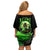 Skull Pumpkin Off Shoulder Short Dress I Have Three Side Quite Funny And Side You Never Want - Wonder Print Shop