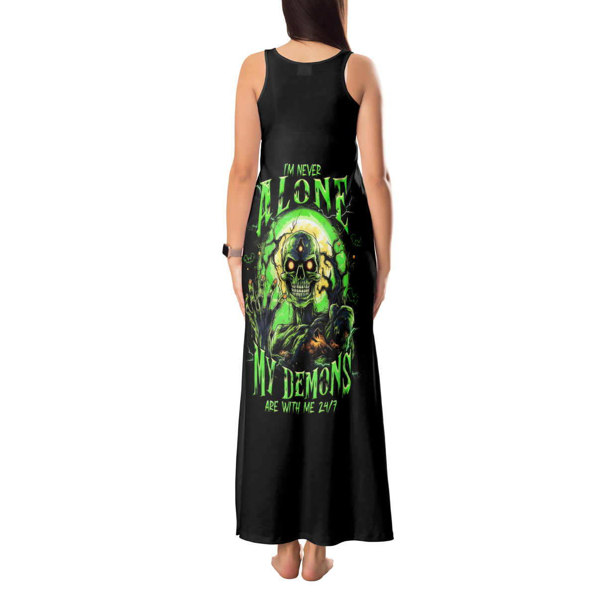 Skull Pumpkin Tank Maxi Dress I Have Three Side Quite Funny And Side You Never Want DT01