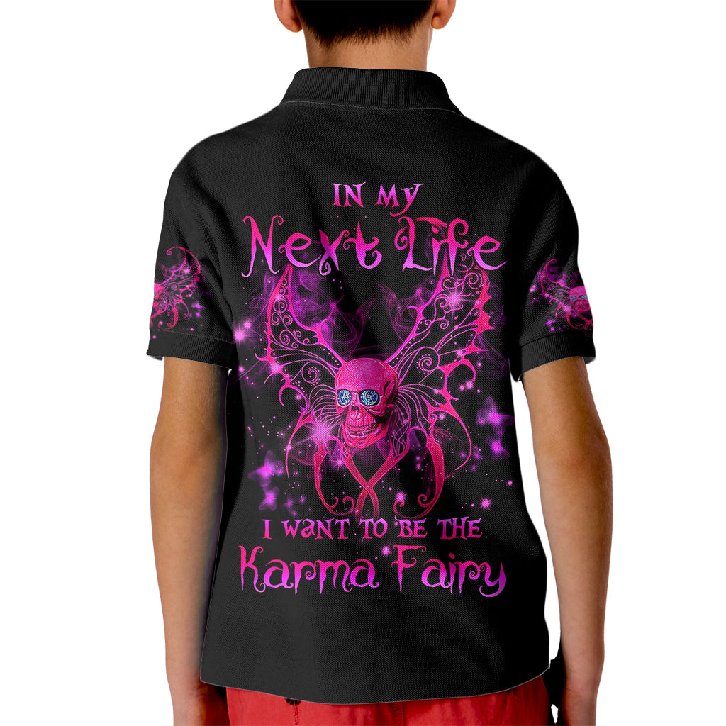 Fairy Skull Kid Polo Shirt My Next Life I Want To Be Karma Fairy - Wonder Print Shop