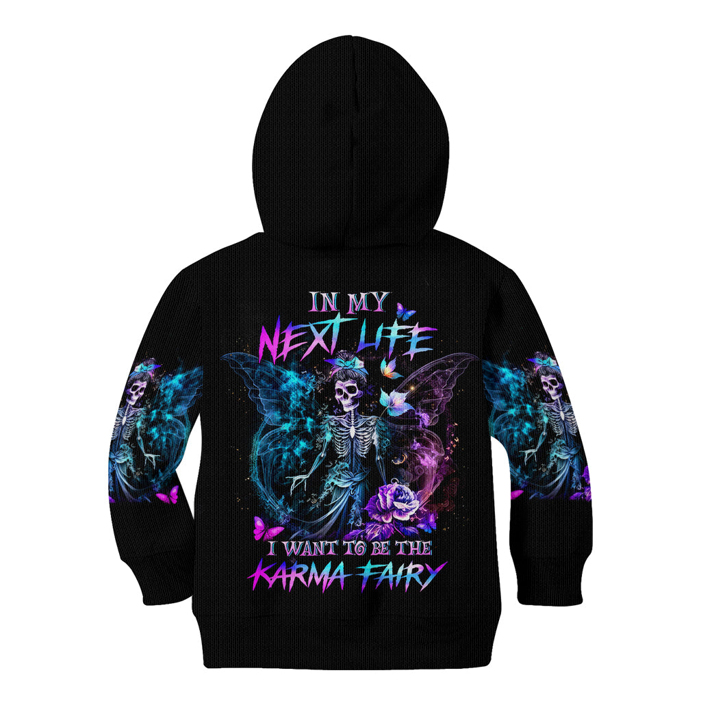 Dia De Los Muertos Skull Kid Hoodie My Next Life I Want To Be Karma Fairy - Wonder Print Shop