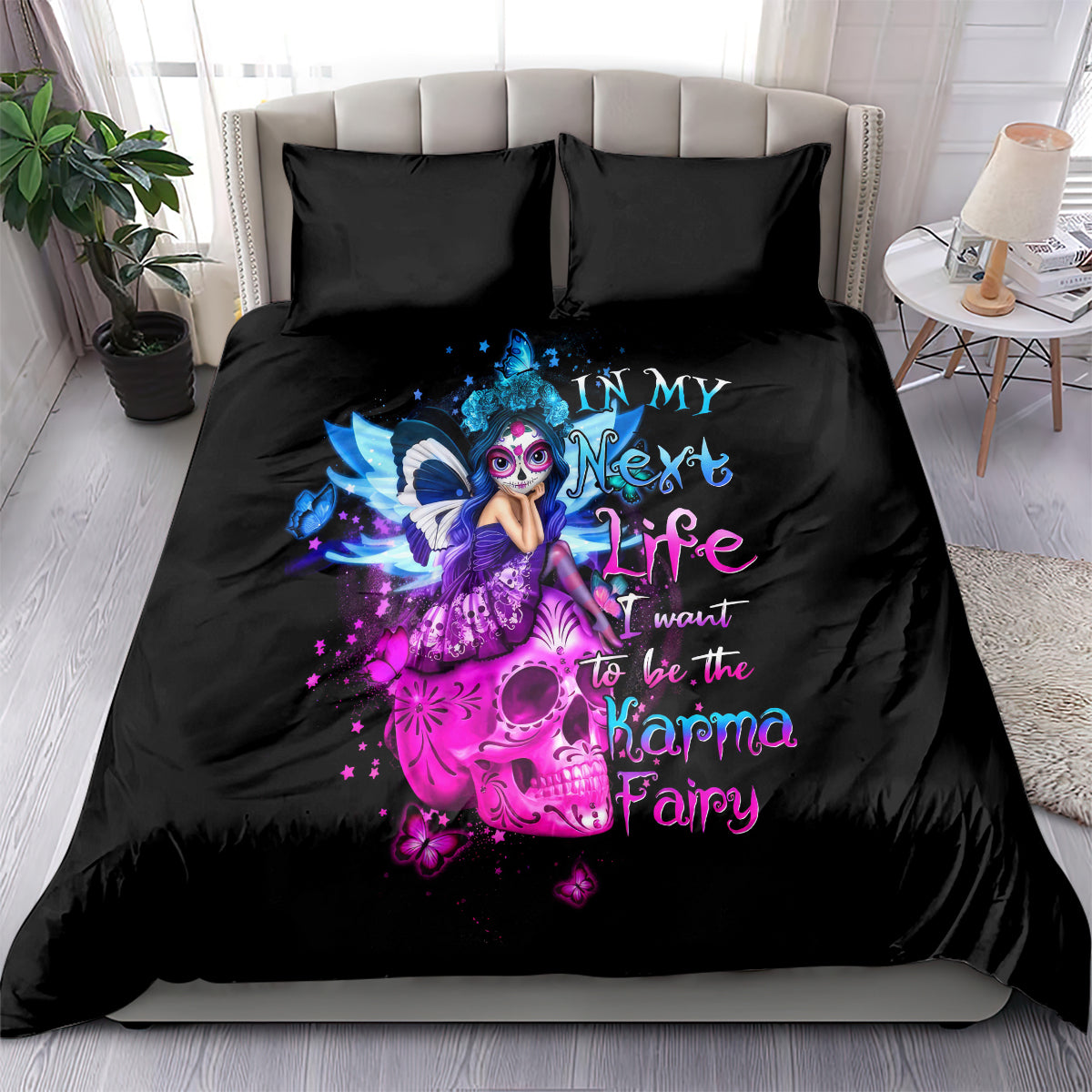 Tiny Fairy Skull Bedding Set My Next Life I Want To Be Karma Fairy - Wonder Print Shop