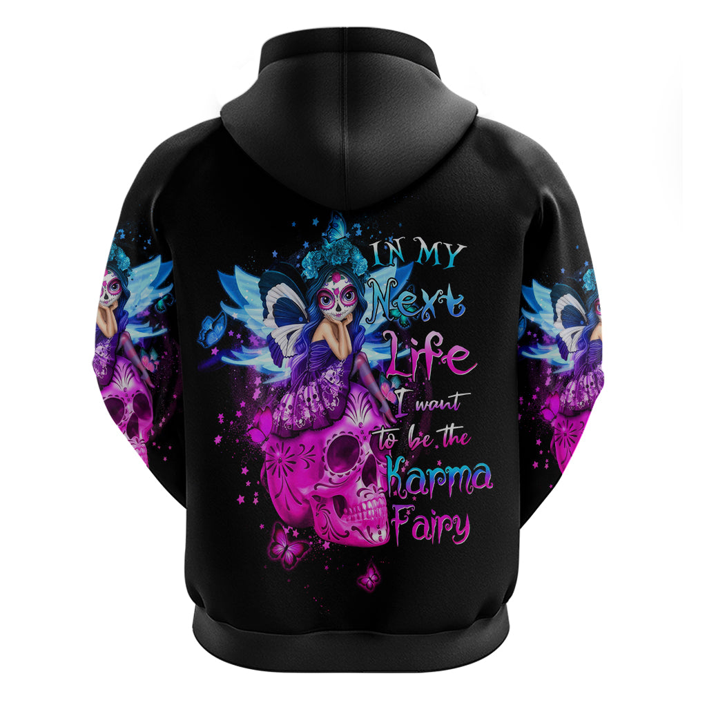 Tiny Fairy Skull Hoodie My Next Life I Want To Be Karma Fairy - Wonder Print Shop