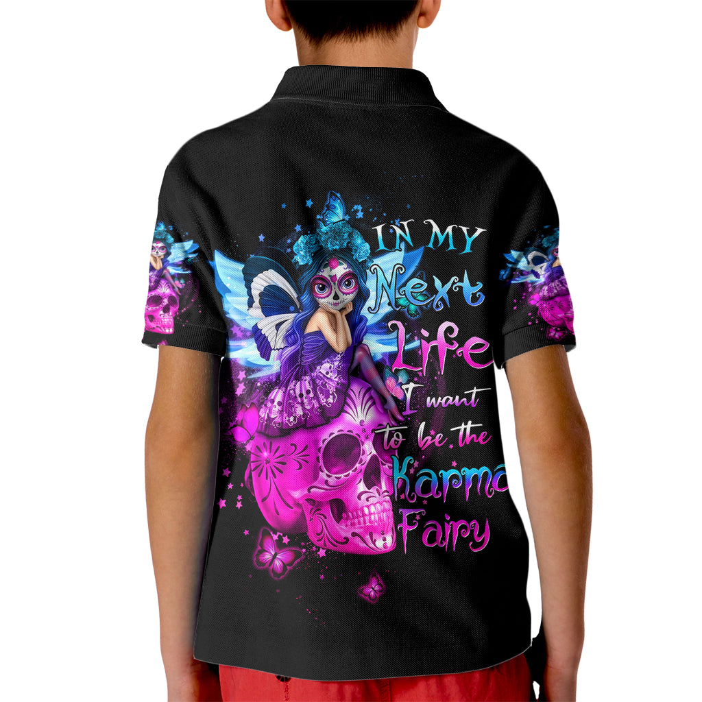 Tiny Fairy Skull Kid Polo Shirt My Next Life I Want To Be Karma Fairy - Wonder Print Shop