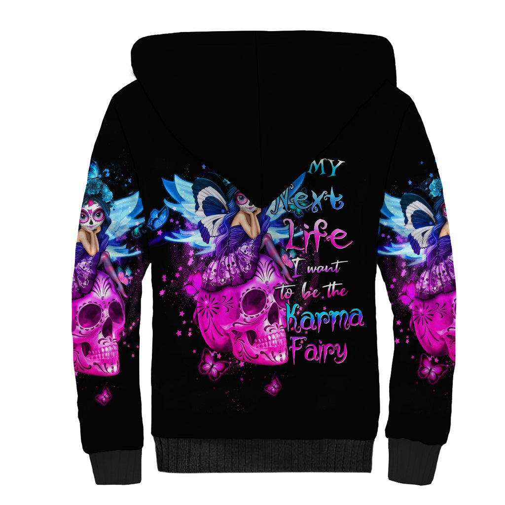 Thunder Skull Sherpa Hoodie I Can't Go To Hell Devil Restrainning Order Against Me - Wonder Print Shop