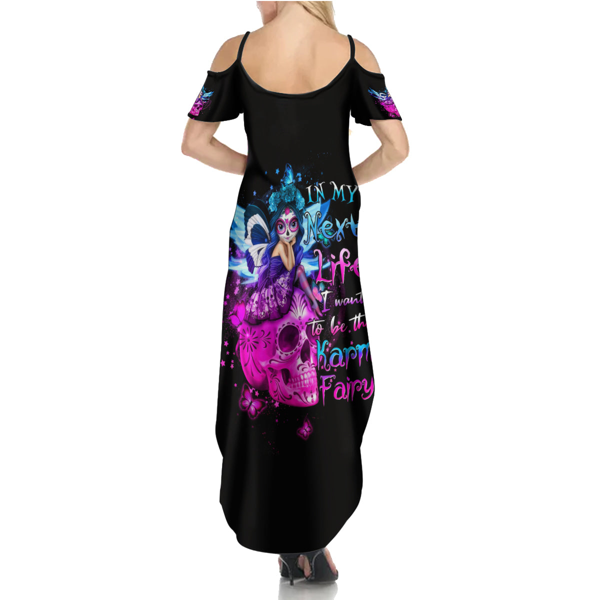 Thunder Skull Summer Maxi Dress I Can't Go To Hell Devil Restrainning Order Against Me DT01